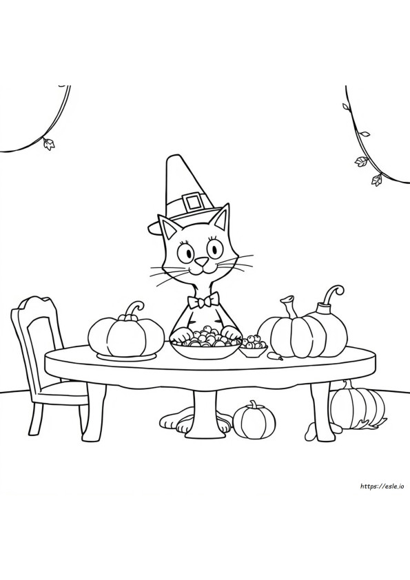 Pete The Cat Thanksgiving Coloring Page