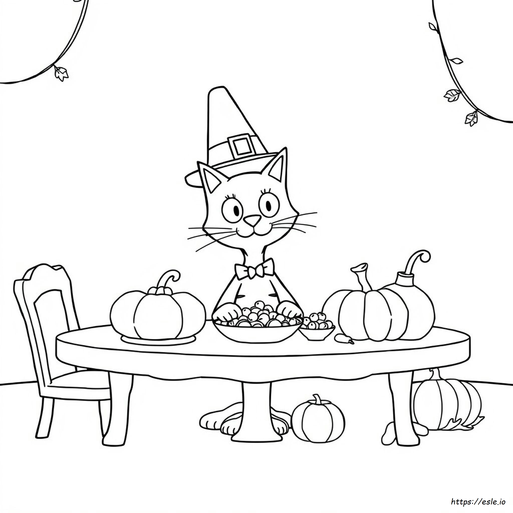 Pete Si Kucing Gambar Mewarnai Hari Thanksgiving