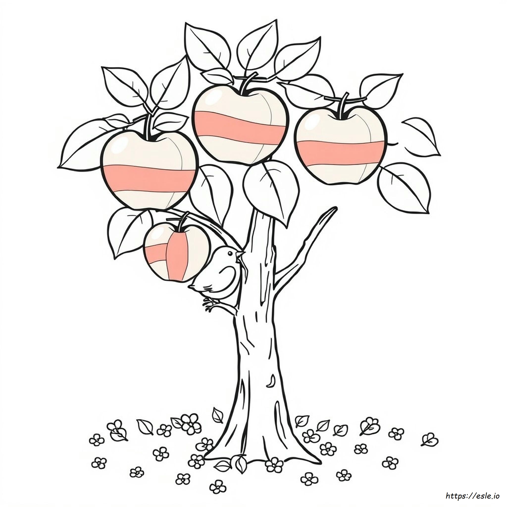 Apple Cartoon For Coloring