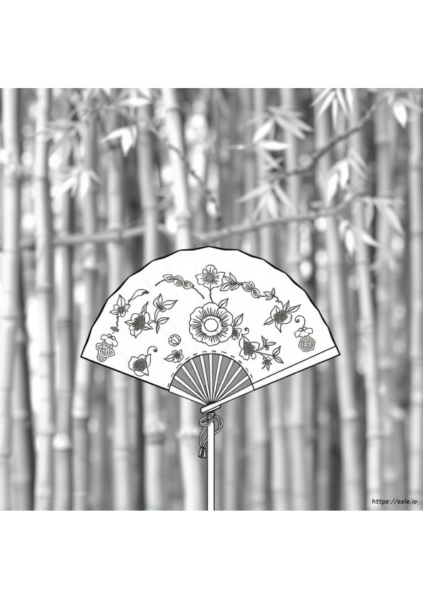 Chinese Fan Coloring Page