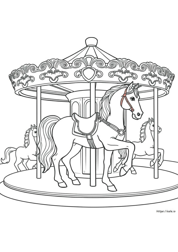 Cavalos De Carrossel Realistas Para Colorir