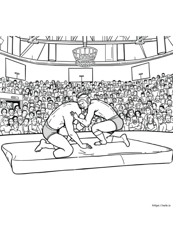 Free Wrestling Coloring Pages