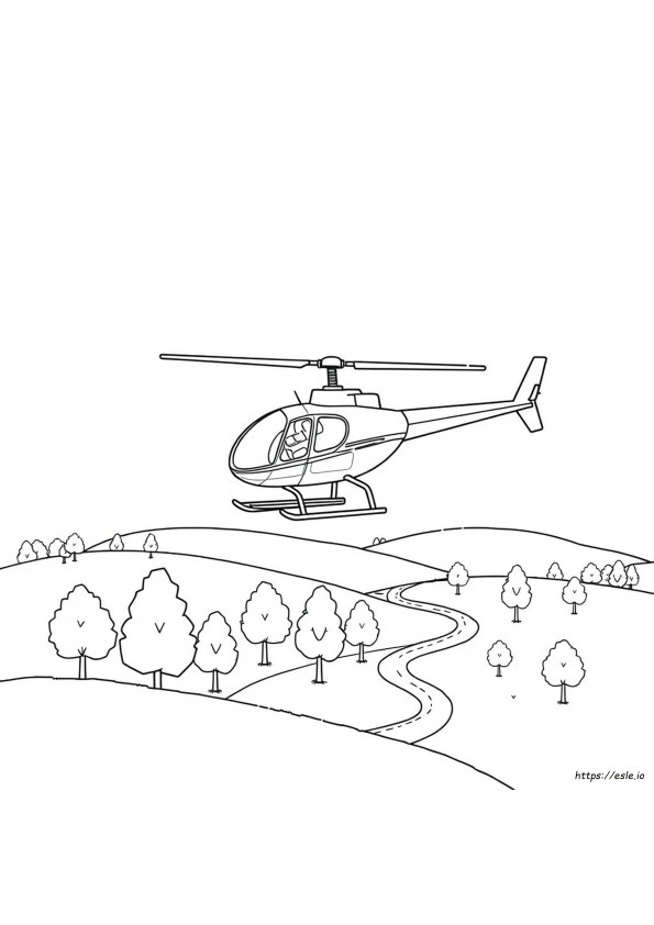 Hoja Para Colorear De Helicóptero