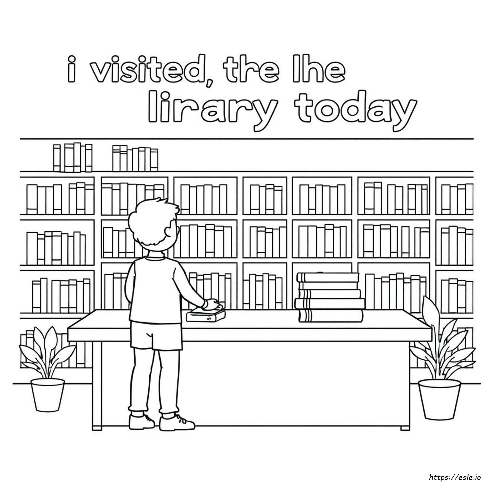 I Visited The Library Today Coloring Page