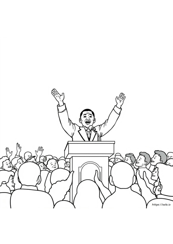 Gambar Mewarnai Martin Luther King Jr Dapat Dicetak Gratis