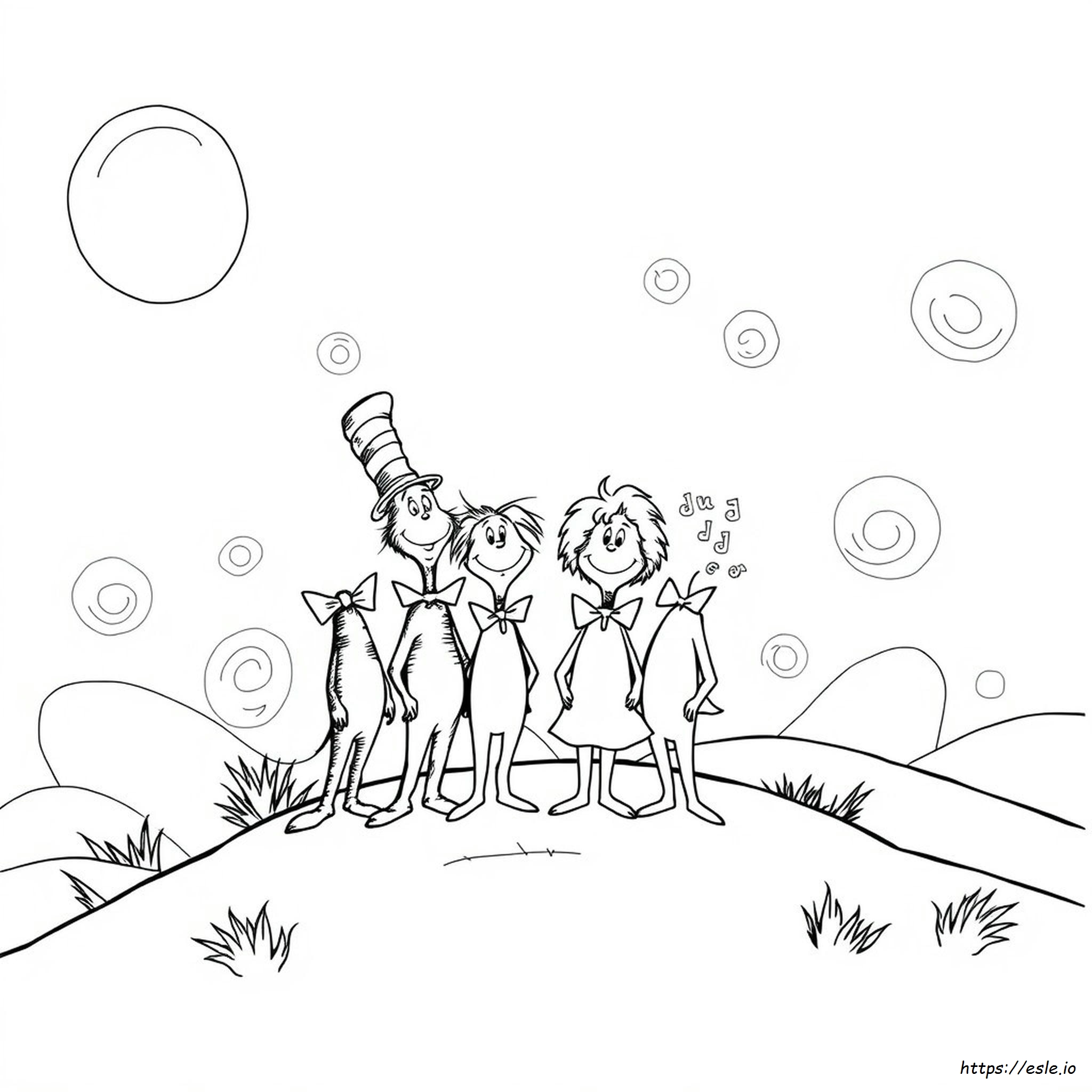 Karakter Dr Seuss Gambar Mewarnai Dapat Dicetak