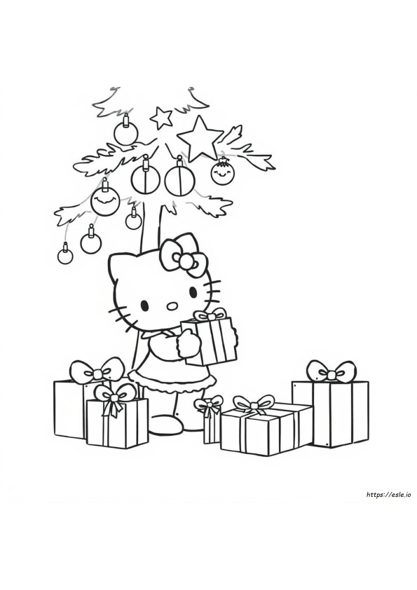 Christmas Colouring Hello Kitty