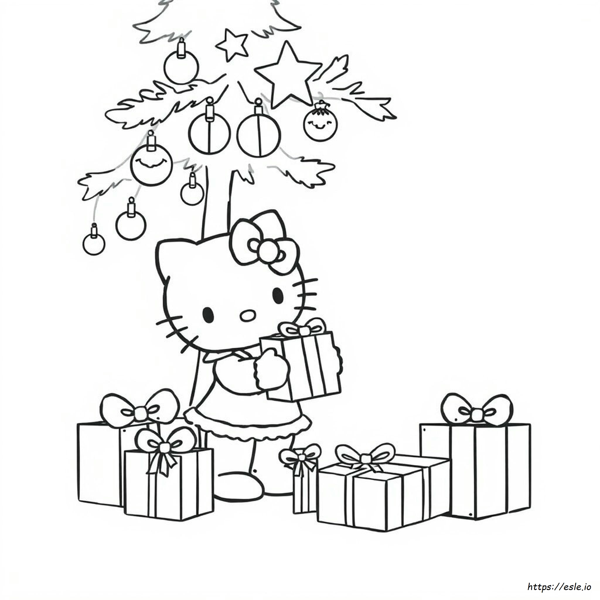 Christmas Colouring Hello Kitty