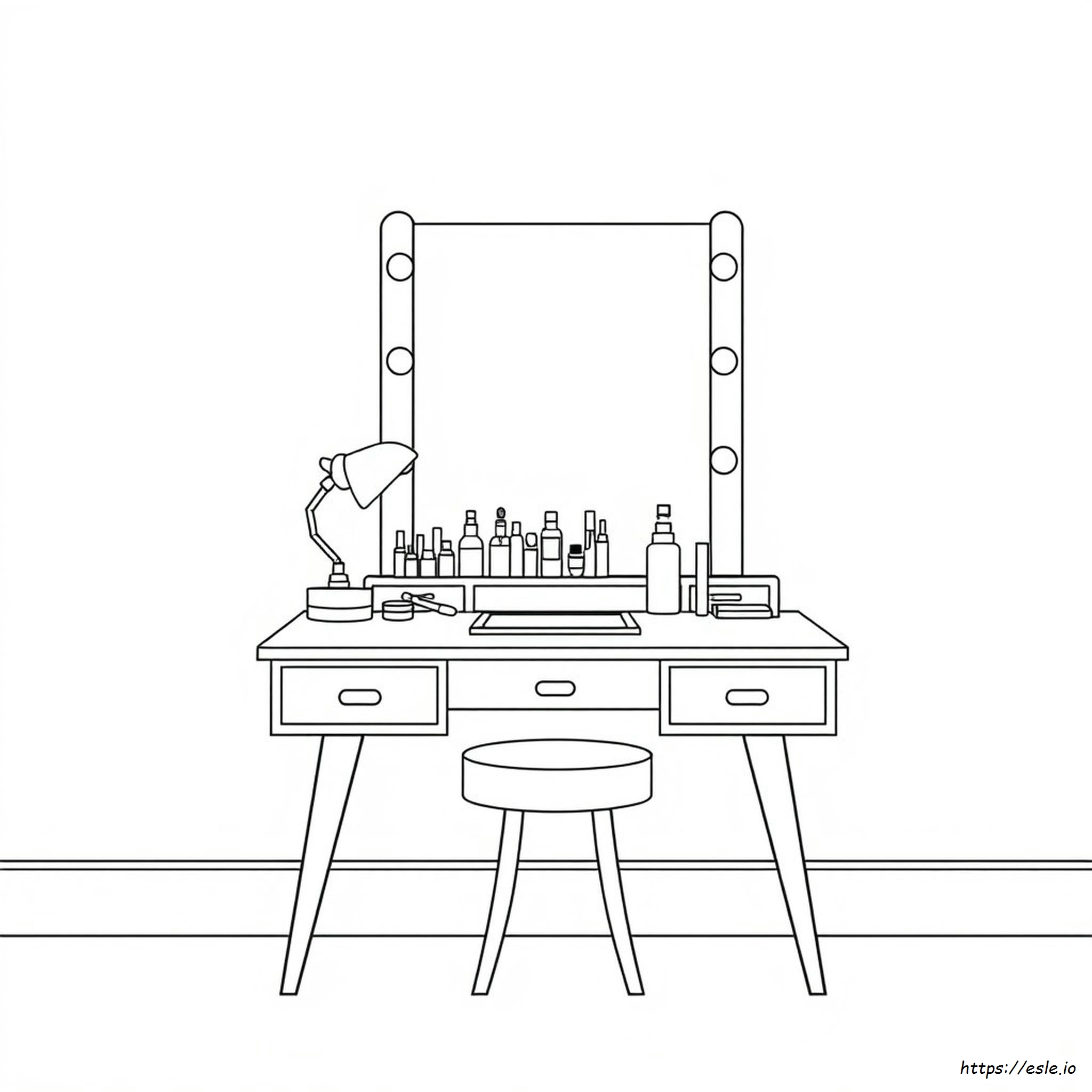 Makeup Vanity Desk Coloring Page Pdf