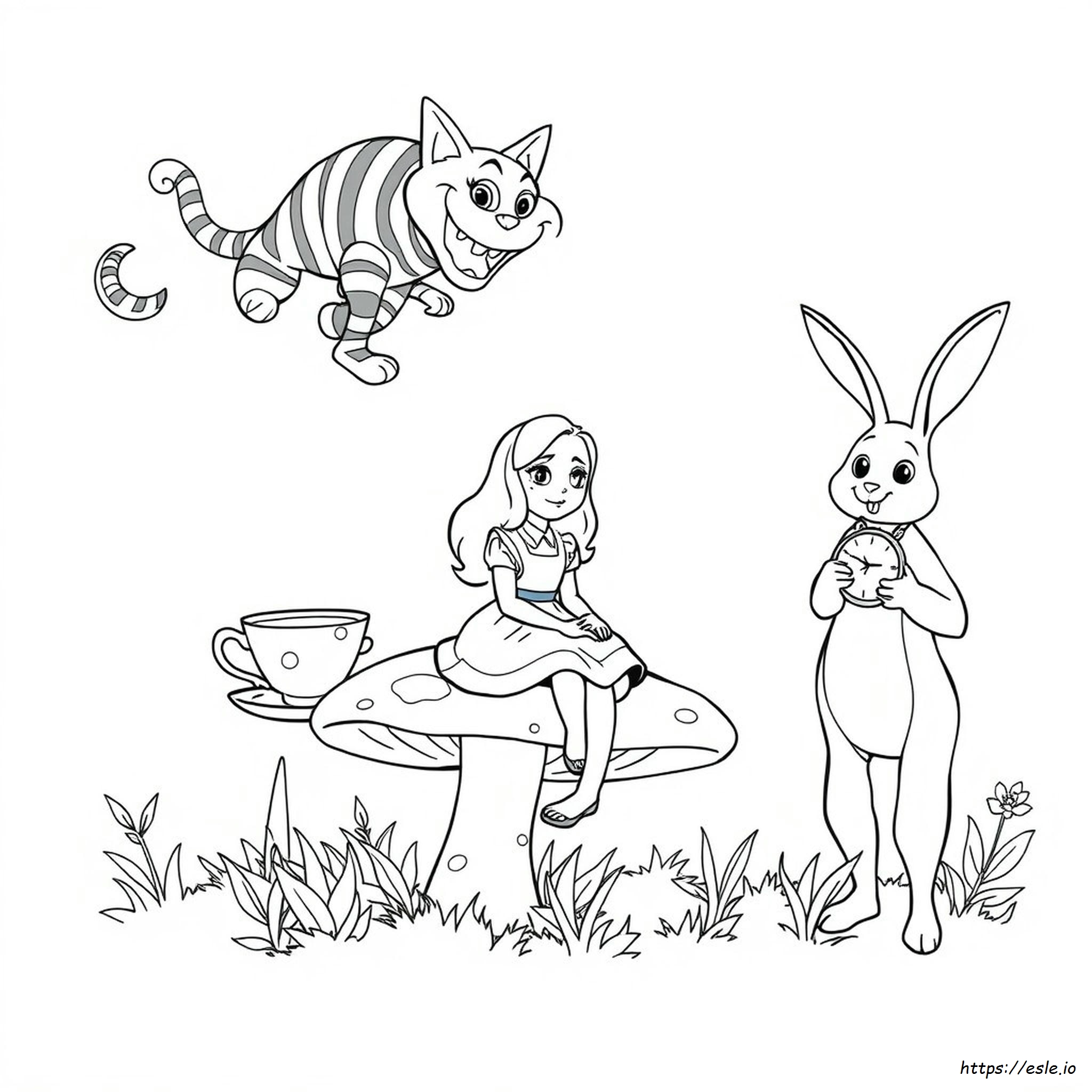 Alice And Wonderland Coloring Pages Free