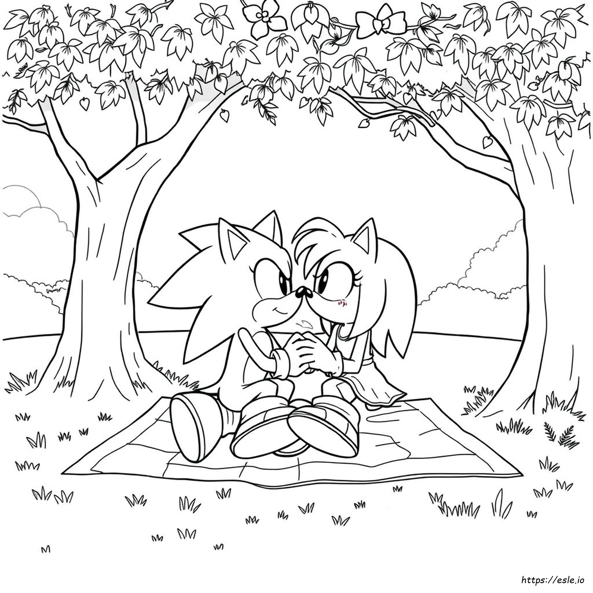 Kiss Sonic And Amy Coloring Pages