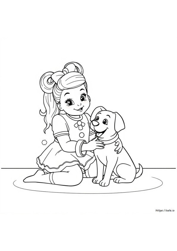 Halaman Mewarnai Anjing Jojo Siwa