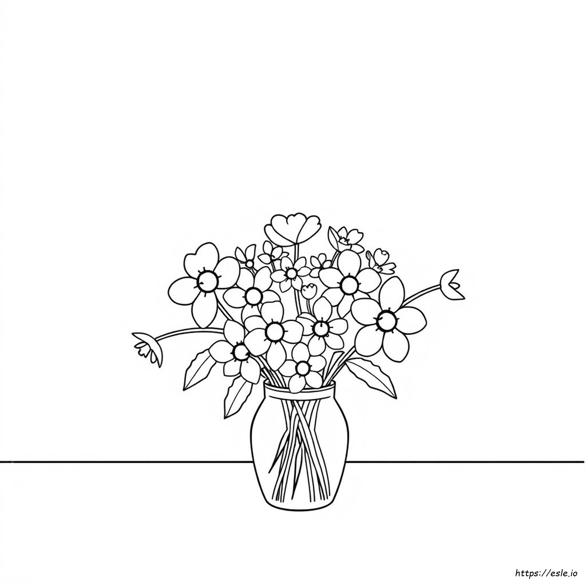 Einfacher Blumenstrauß Malvorlage