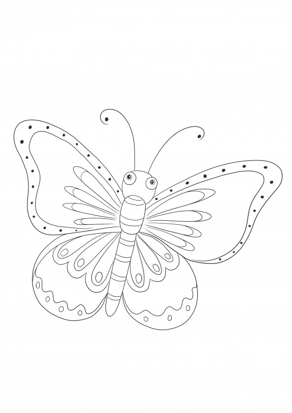 Butterfly emoji easy to color and download for free