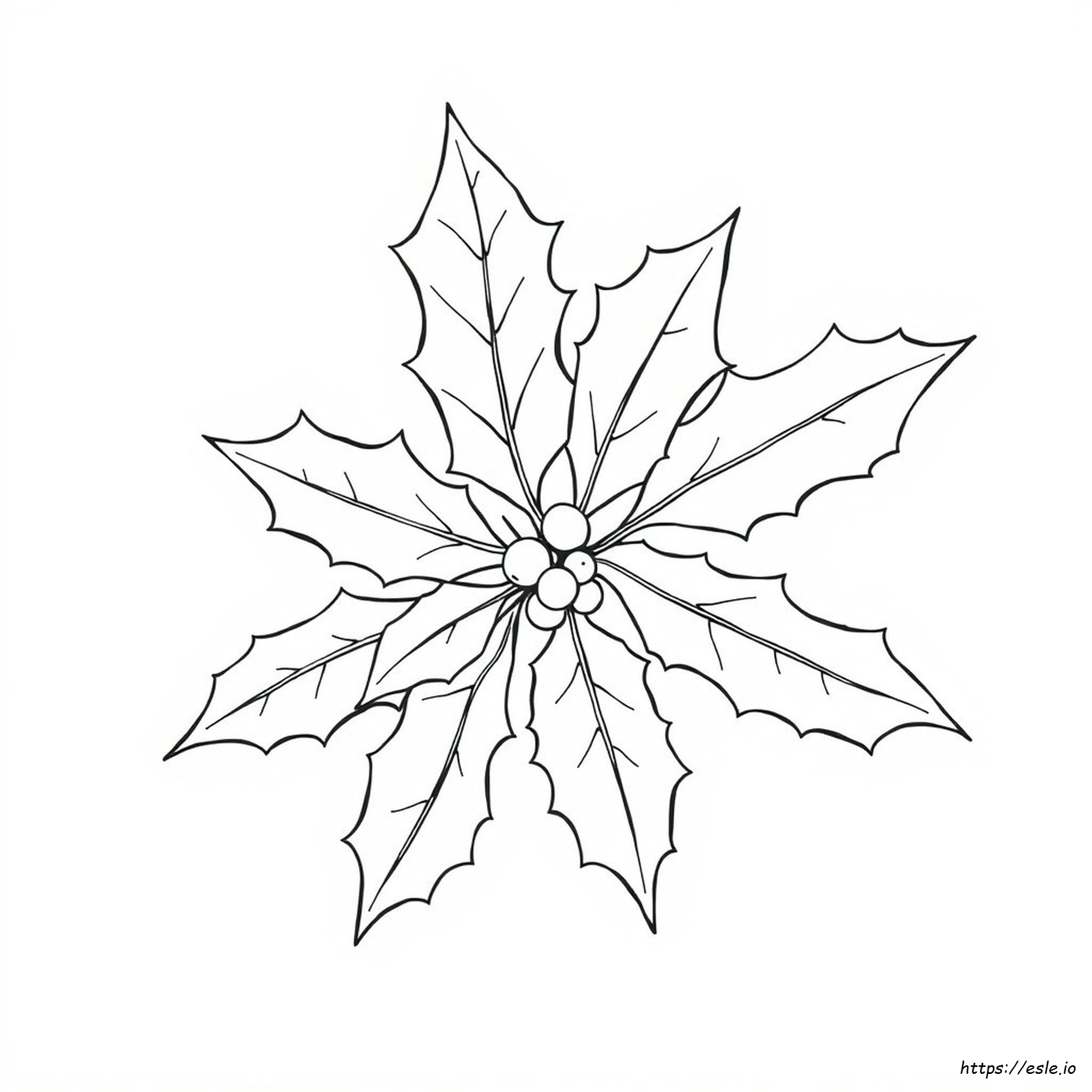 Coloring Pages Of Holly Leaves