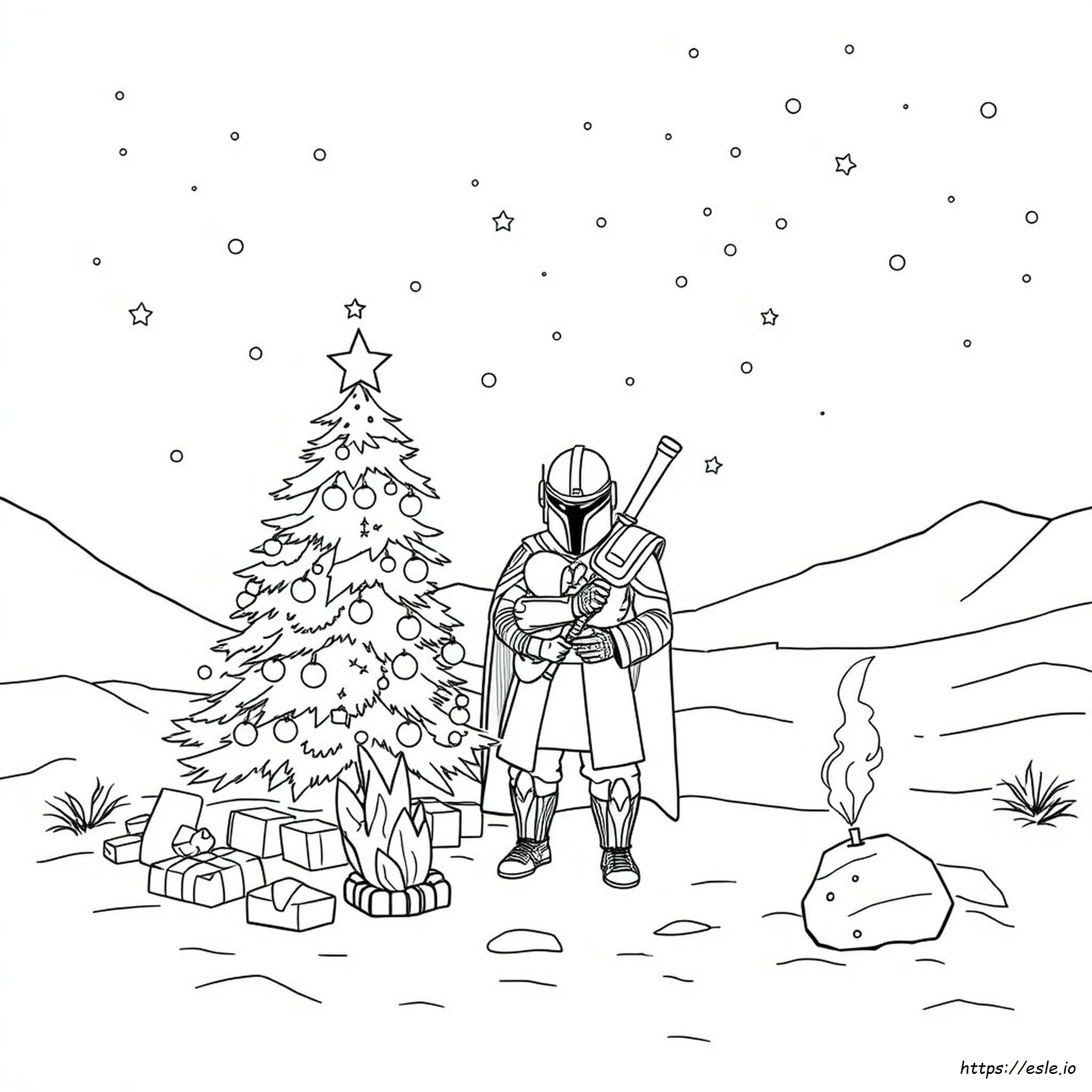 Mandalorian Christmas Coloring Pages
