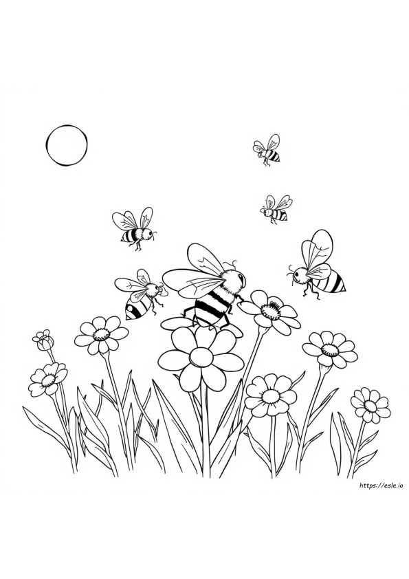Láminas Para Colorear De Abejas