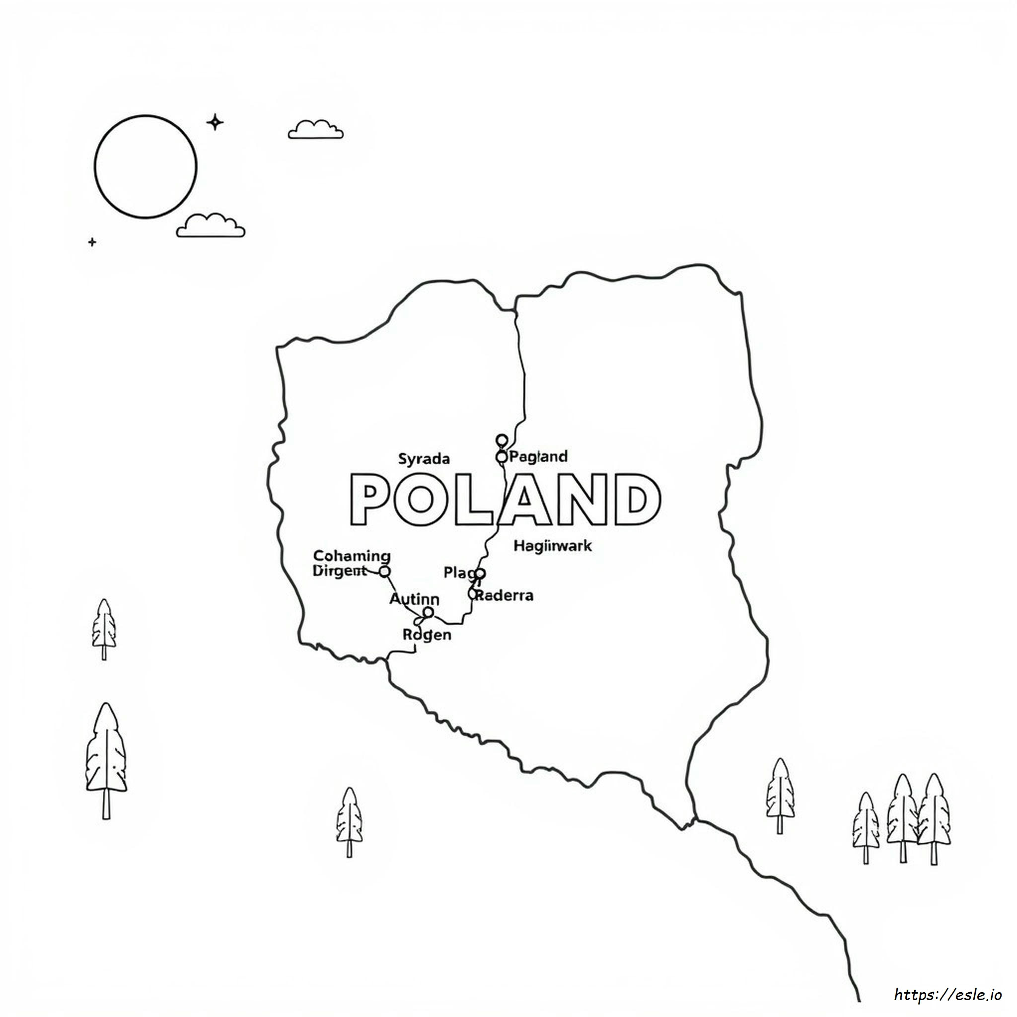 Kaart Van Polen Kleurplaat Kleurplaat