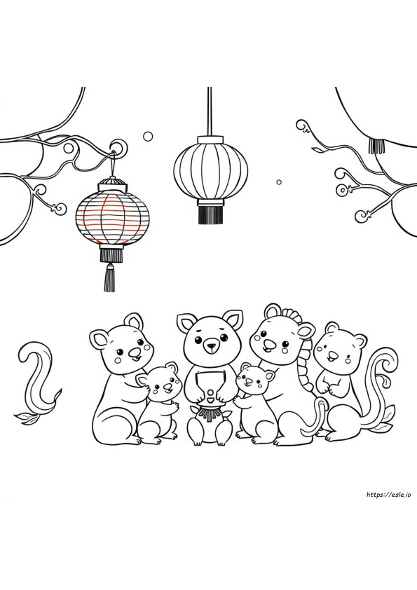 Chinese New Year Zodiac Coloring Pages