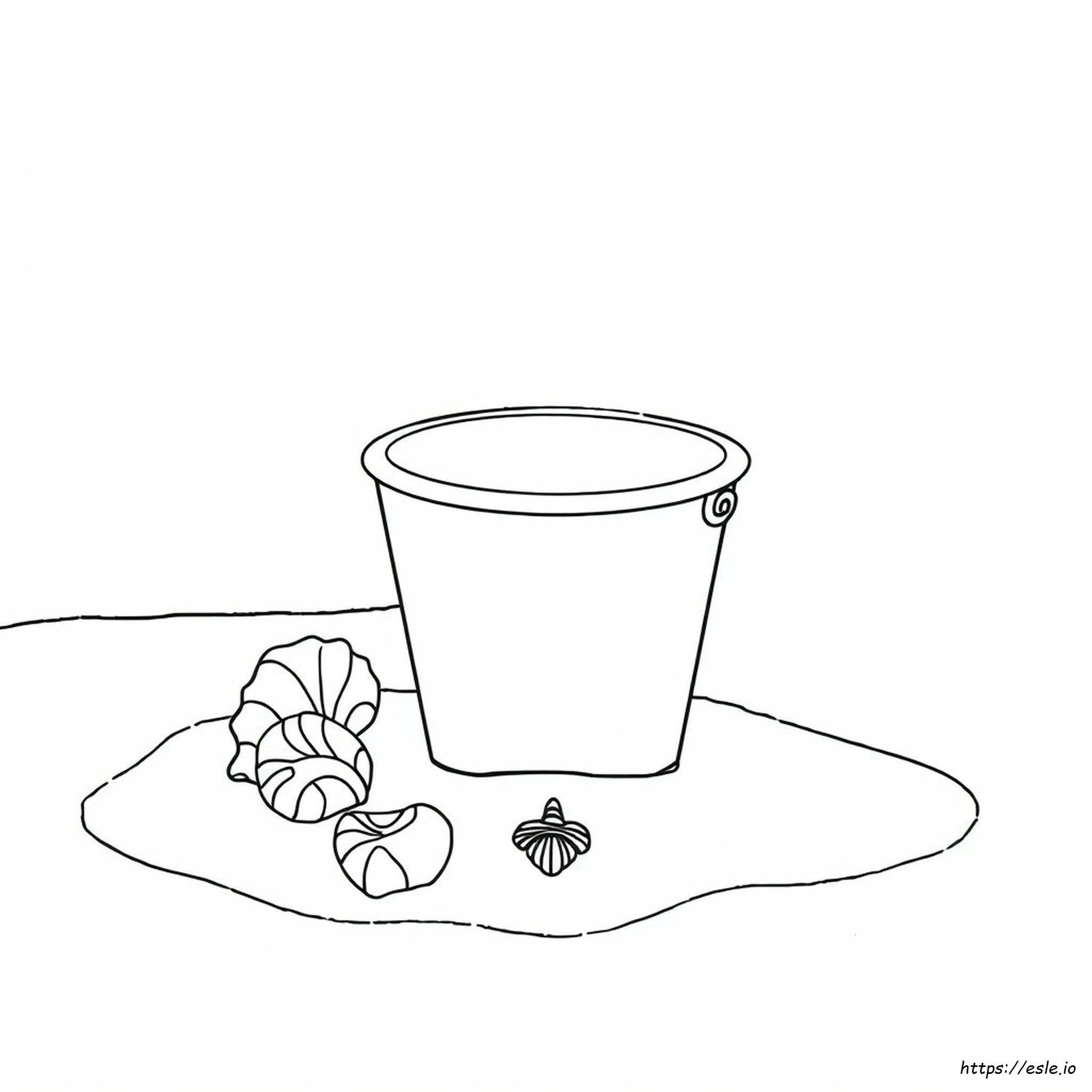 Beach Bucket Coloring Page