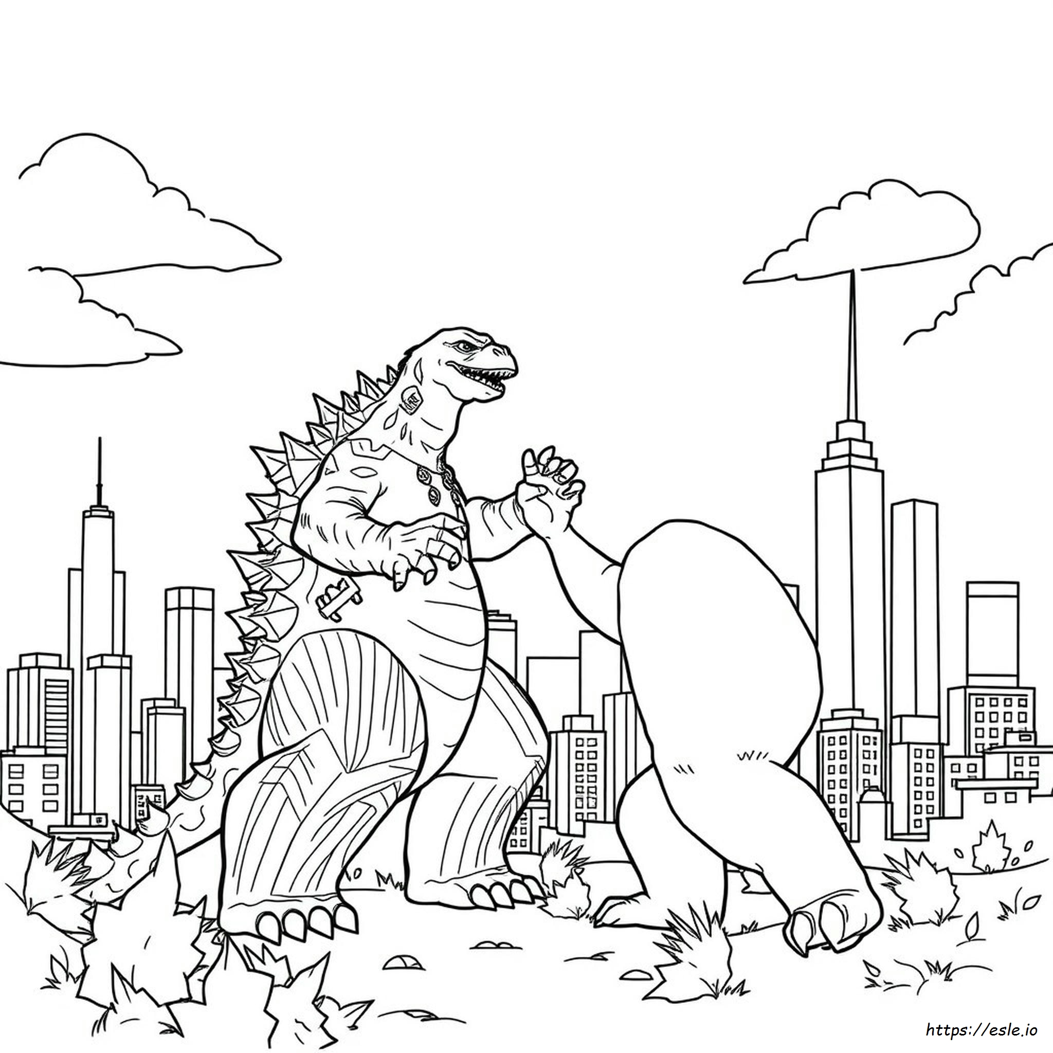 Godzilla Kong Coloring Pages
