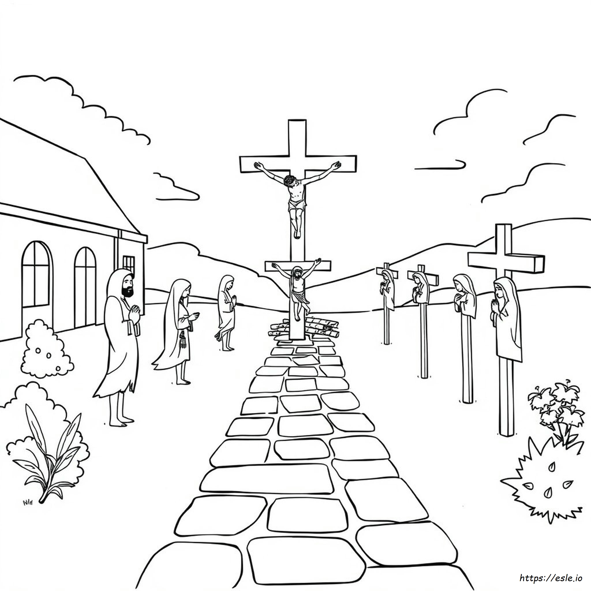 Stations Du Chemin De Croix Coloriage