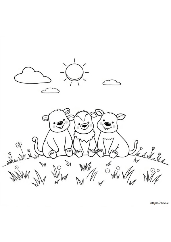 Smiling Critters Colouring