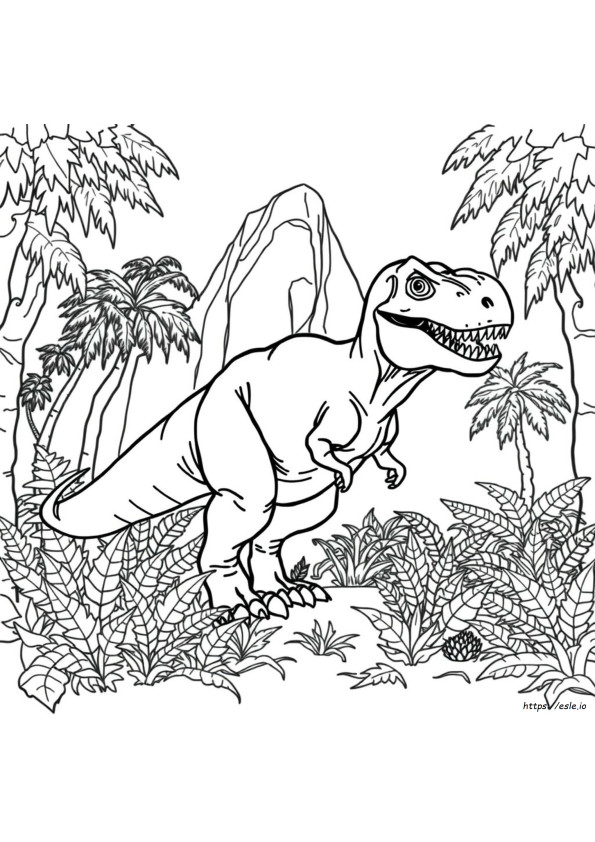 T Rex Realistic Dinosaur Coloring Pages