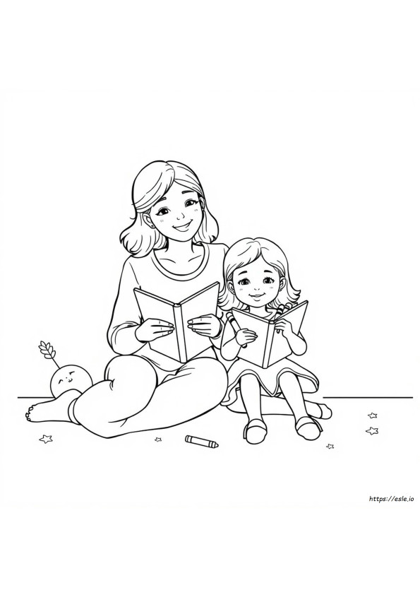 Mom And Daughter Coloring