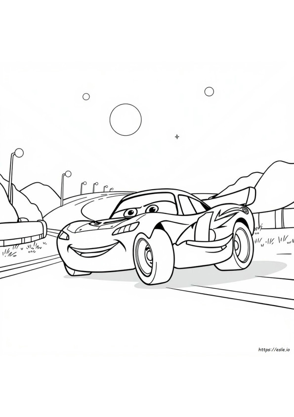 Lightning Mcqueen Coloring In