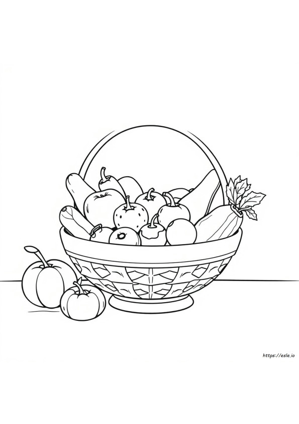 Coloring Picture Of Fruit Basket