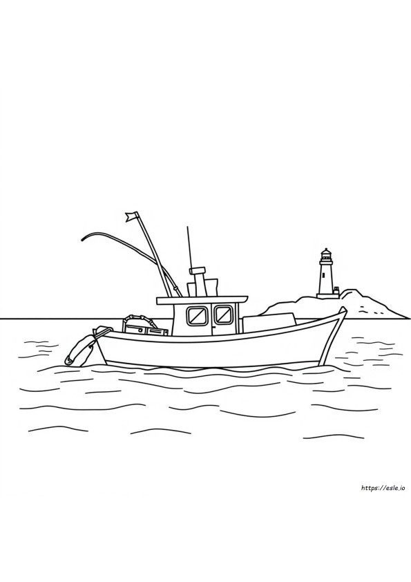印刷できる漁船の塗り絵