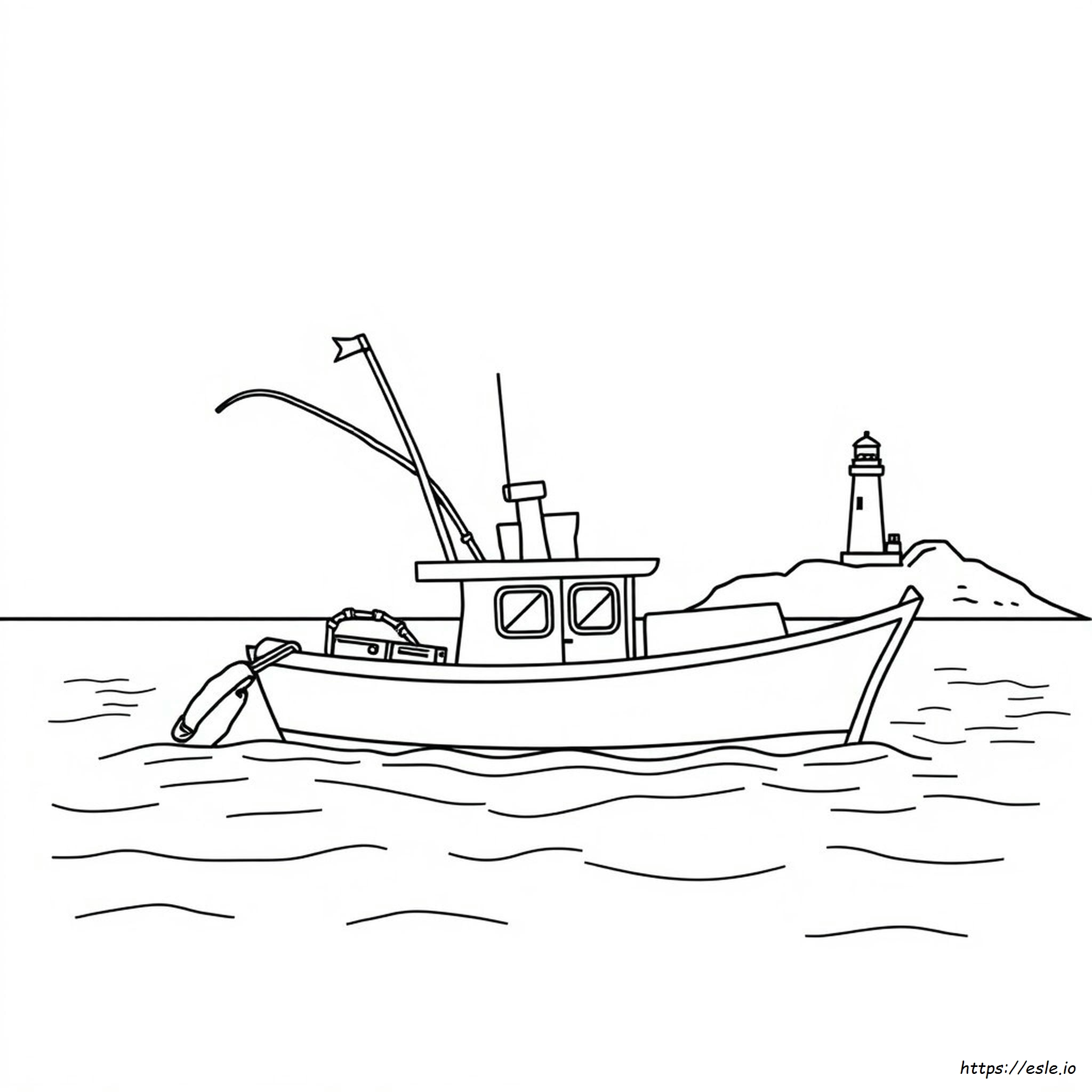 Printable Fishing Boat Coloring Pages
