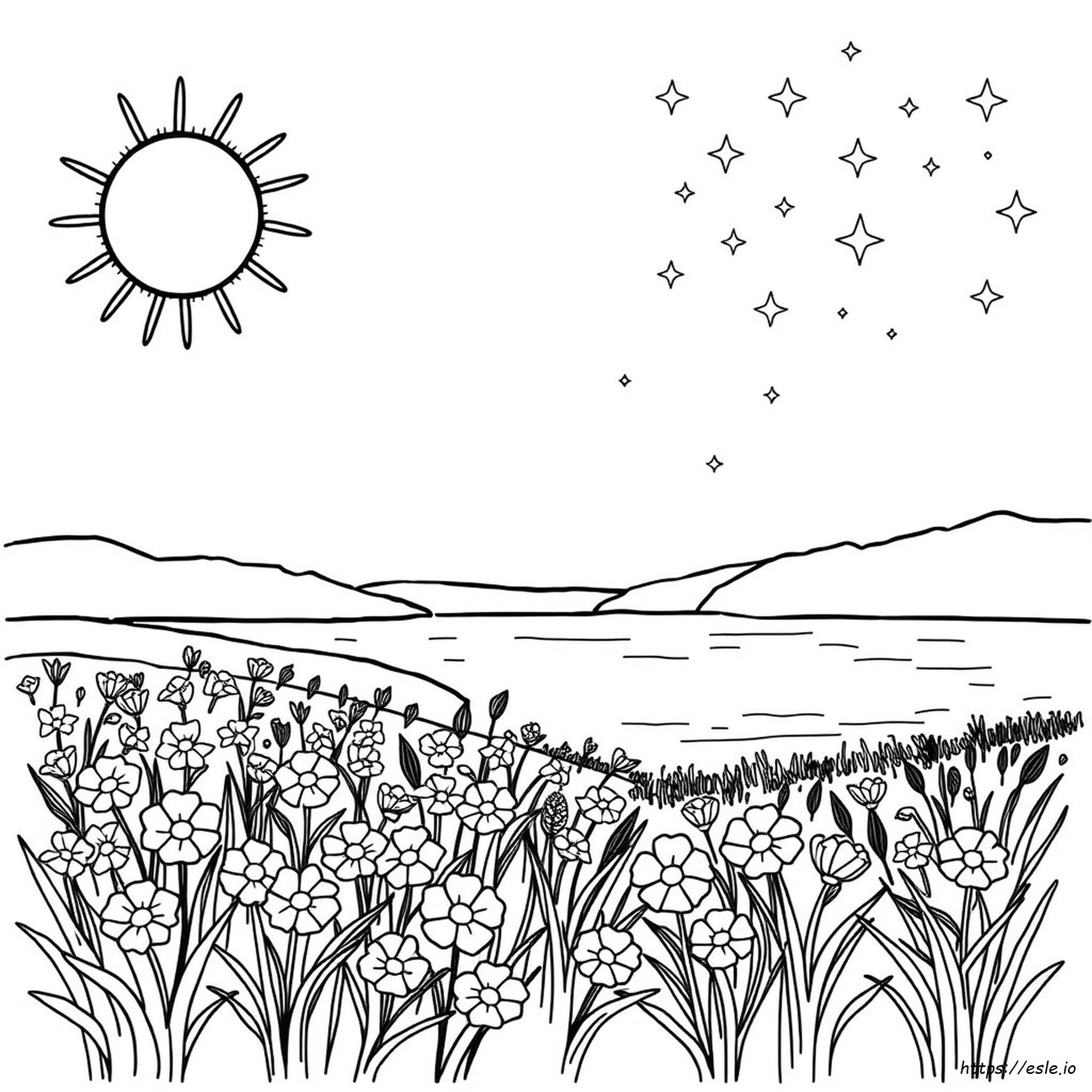 Day And Night Colouring Pages