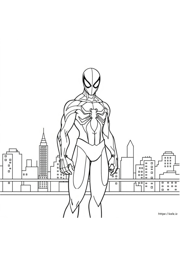 Half Spiderman Half Venom Coloring Page