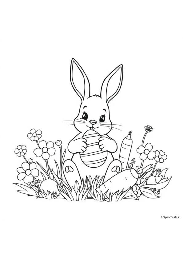 Bunny Easter Egg Coloring Pages
