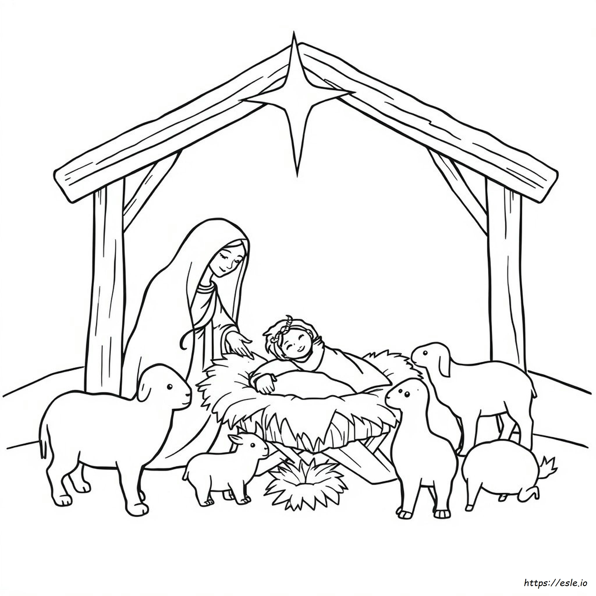 Páginas Para Colorear De La Natividad De Jesús