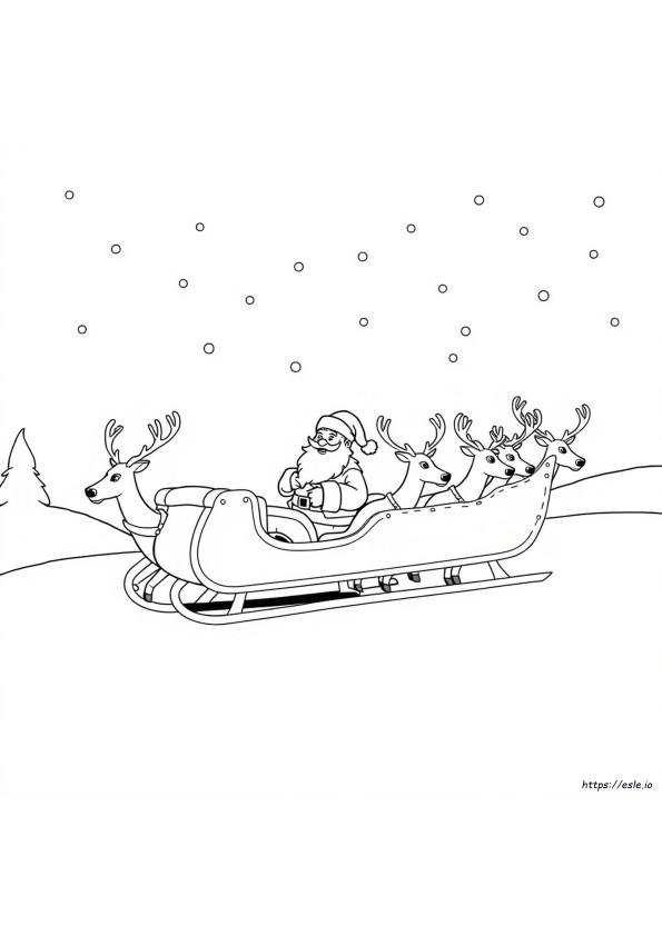 Santa Claus In Sleigh Coloring Page