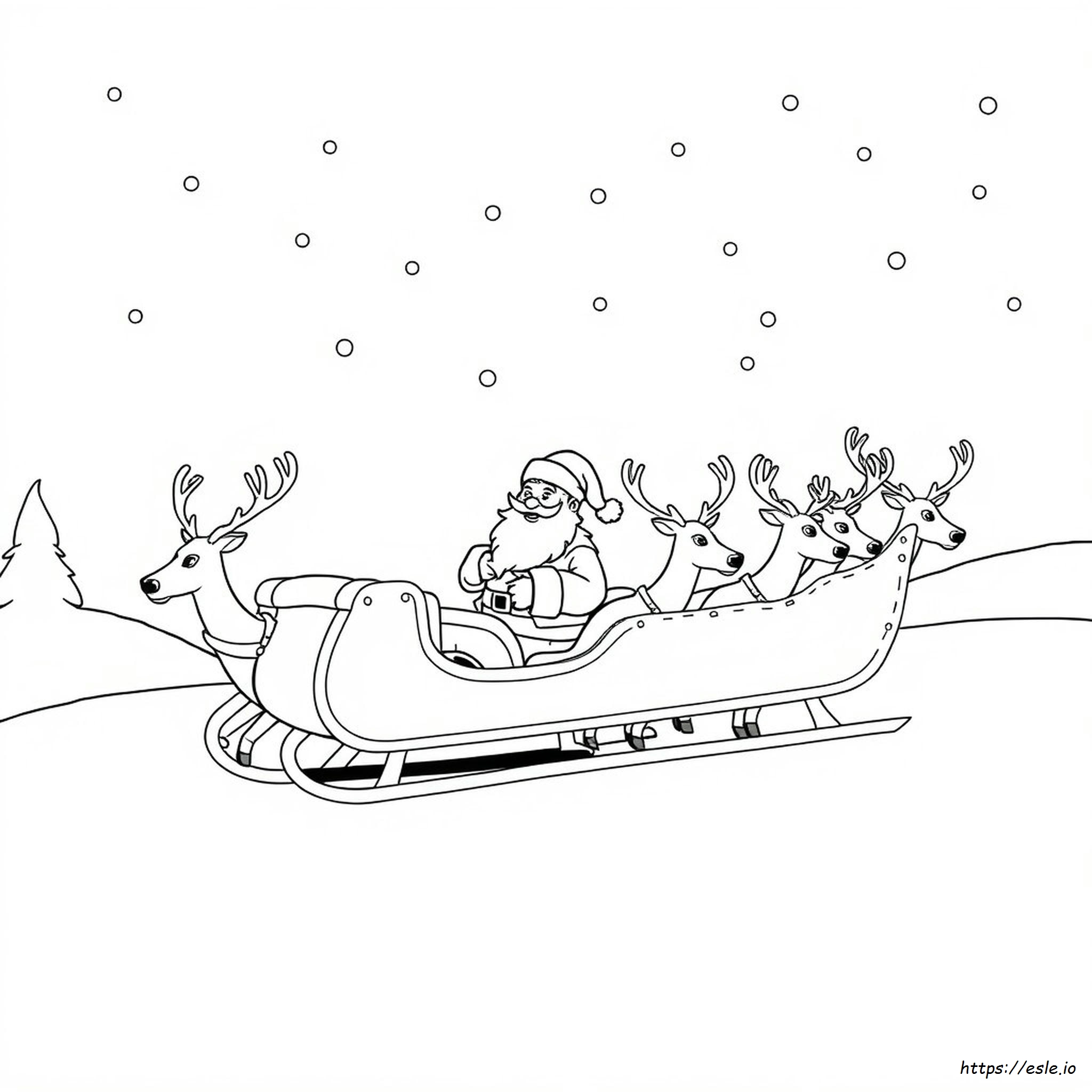 Santa Claus In Sleigh Coloring Page