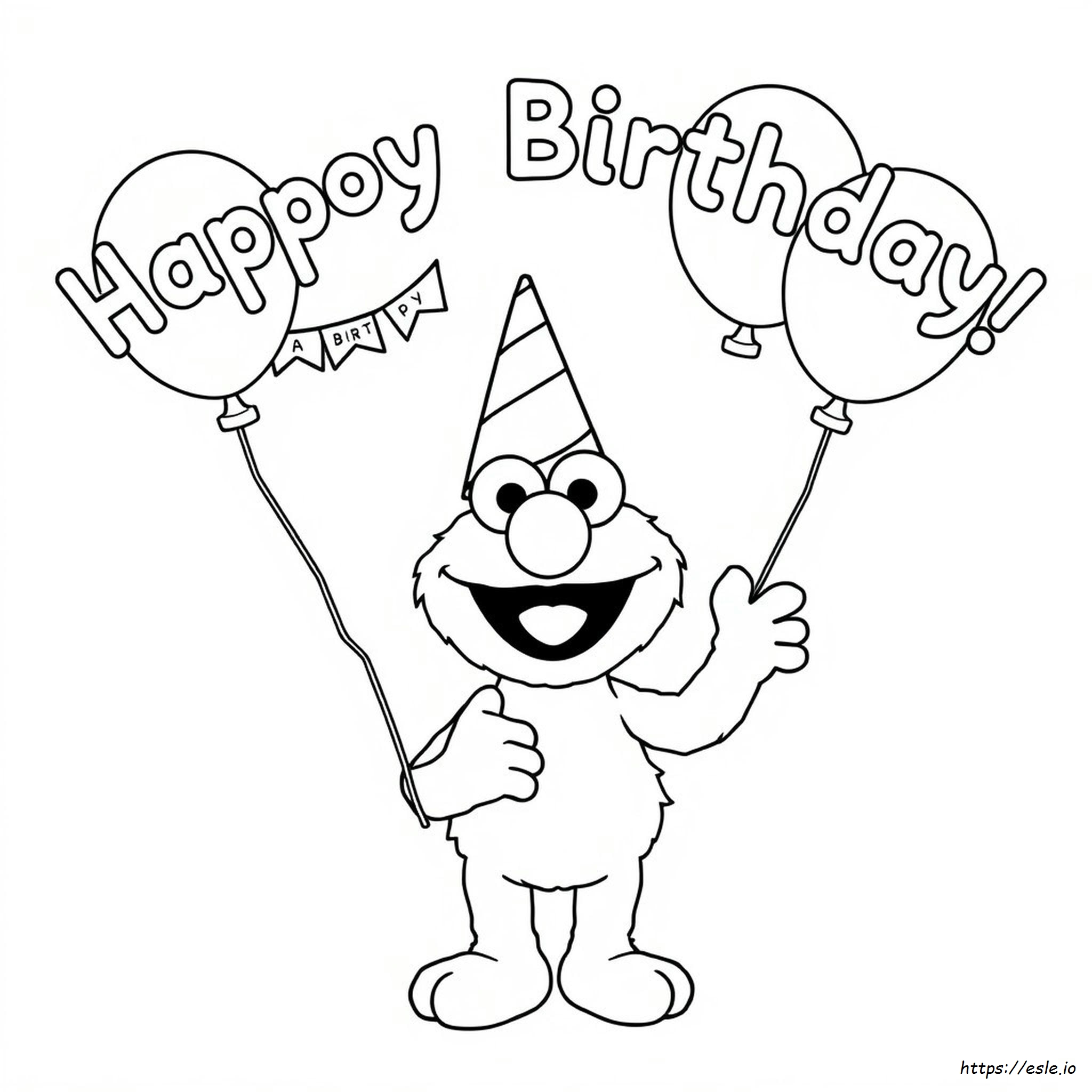 Happy Birthday Elmo Coloring Pages