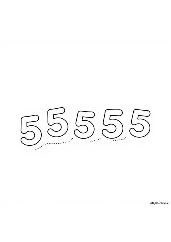 Pagina Da Colorare Con Il Numero Cinque