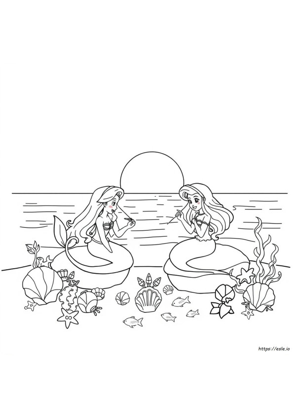 Halle Little Mermaid Coloring Page