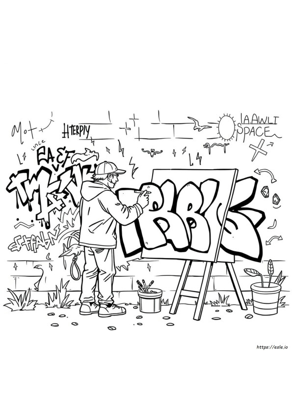 Graffiti Coloring Pages