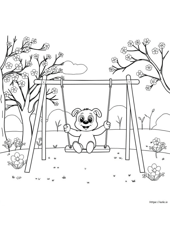 Bluey De Primăvară De Colorat