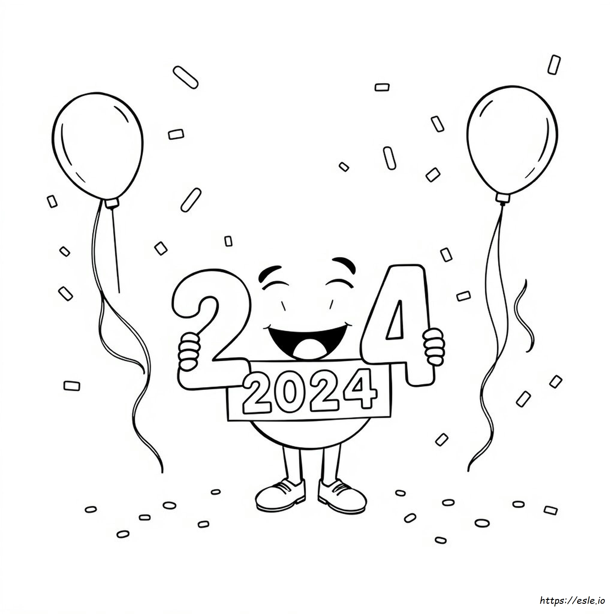 Gambar Mewarnai Tahun Baru Lucu 2024