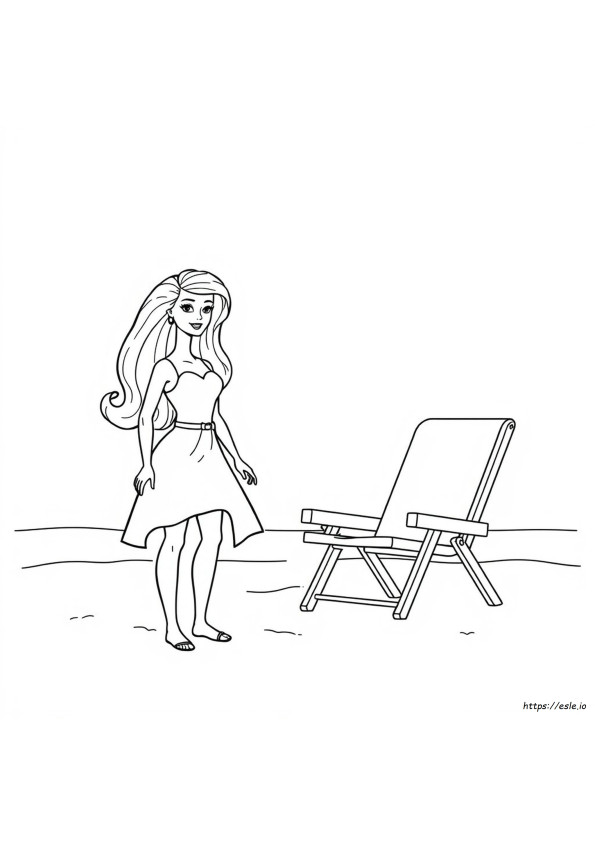 Simple Barbie Coloring Pages