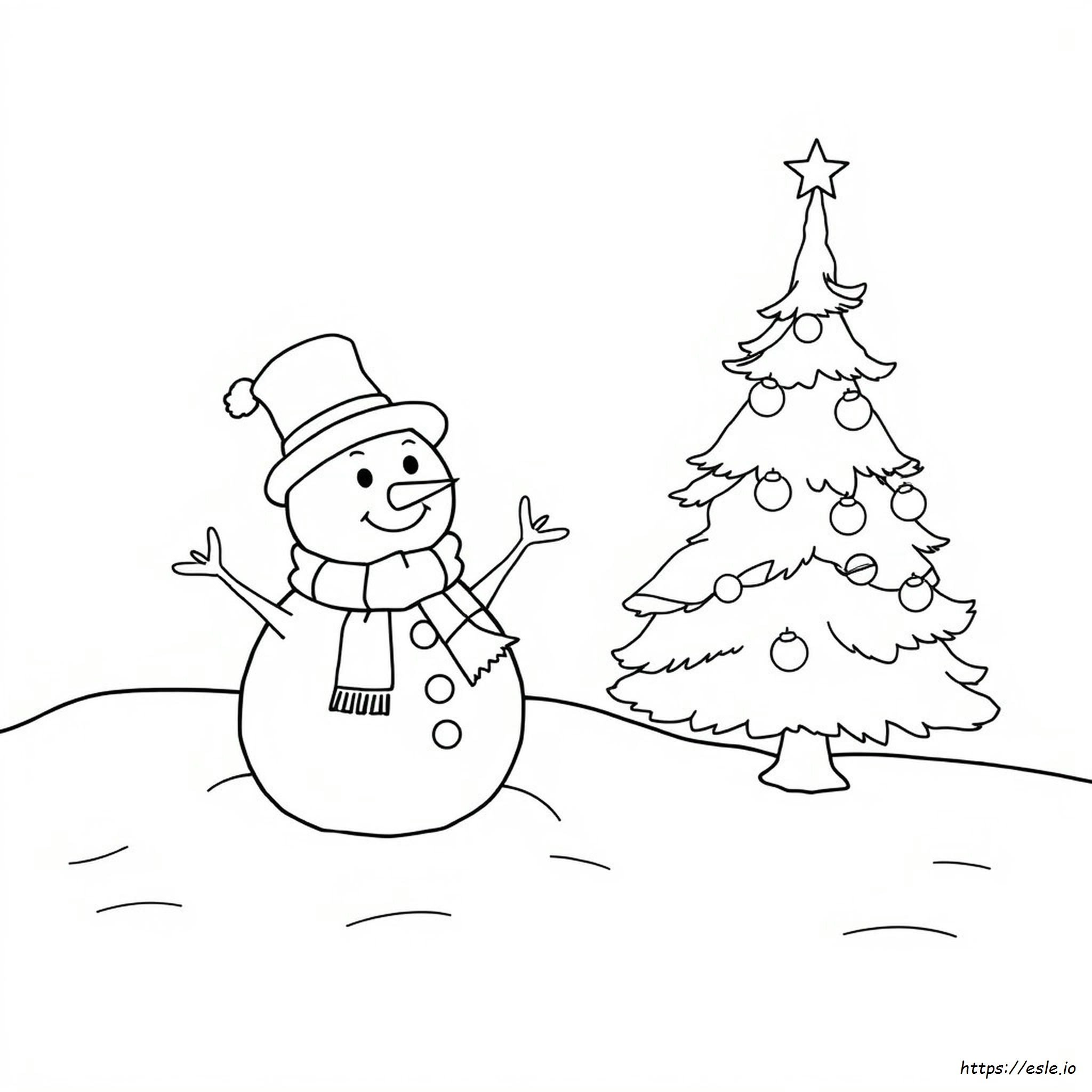 Christmas Snowman Colouring Pages
