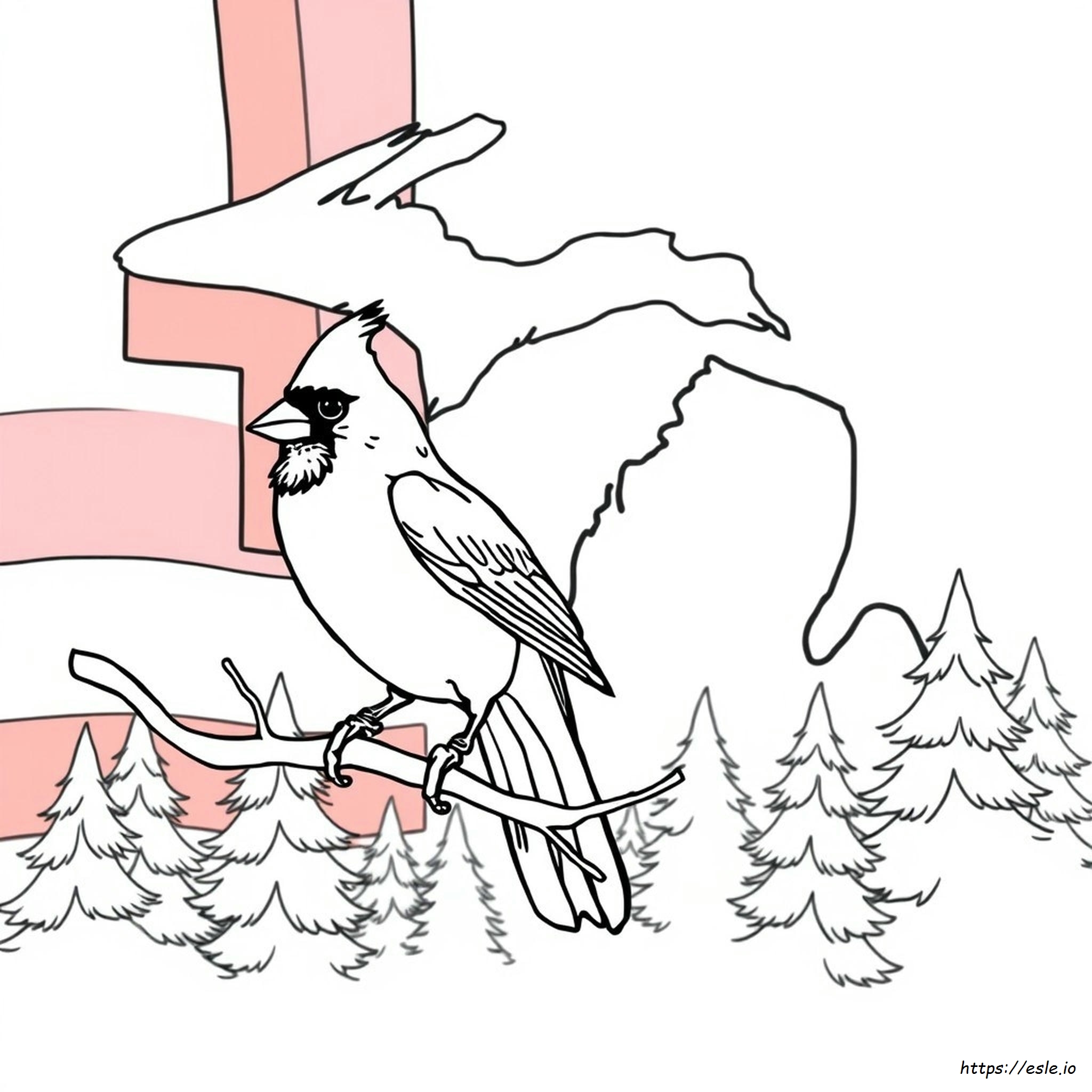 Michigan State Bird Coloring Page
