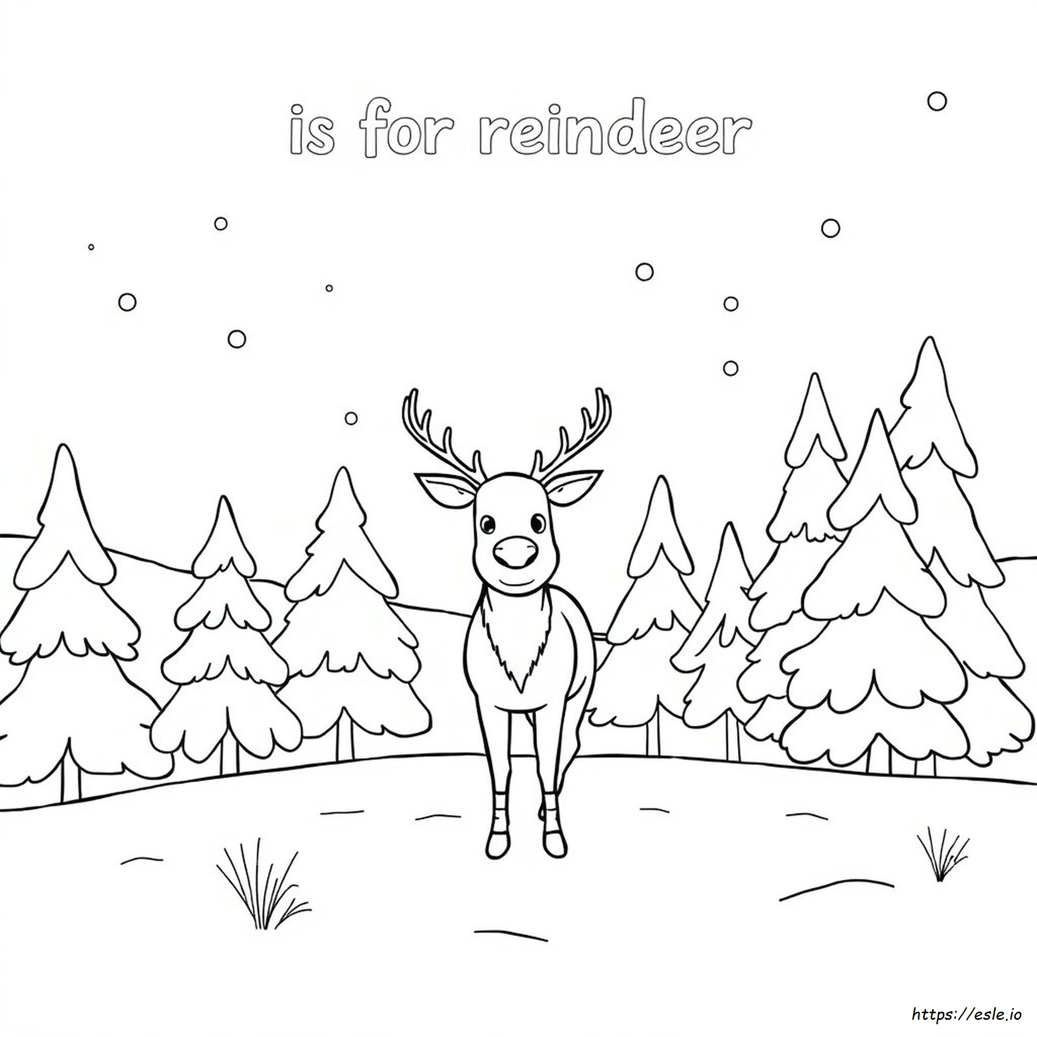 Gambar Mewarnai Huruf R Untuk Rusa Kutub