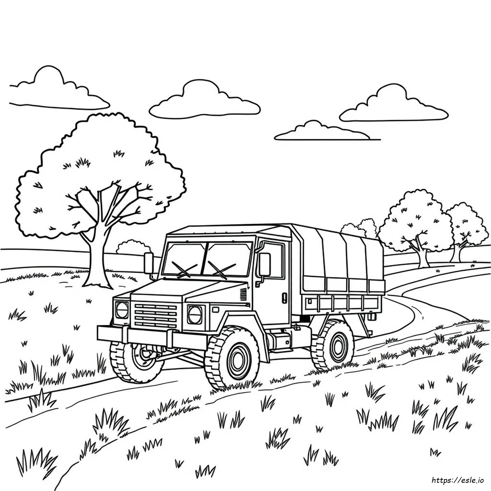 Army Truck Colouring Pages